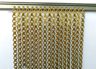 Cortina de cadena de la mosca de la malla de alambre del oro de 3M del metal decorativo de aluminio de la anchura