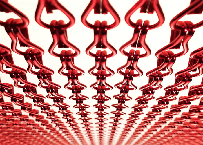 Acero decorativo rojo Mesh Curtain de Hang Chain Strip 0.85kg de los restaurantes