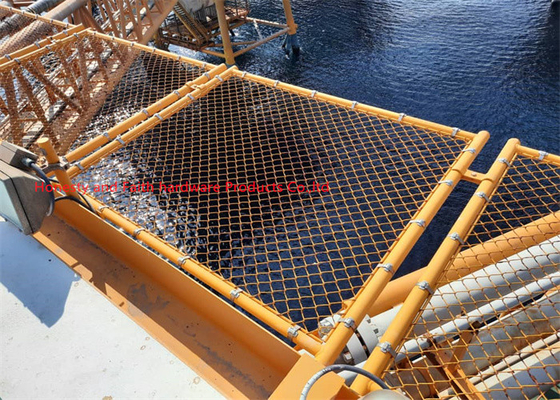 Tipo de cerca de enlace de cadena amarilla Helideck Net Diamond Offshore Oil Installation