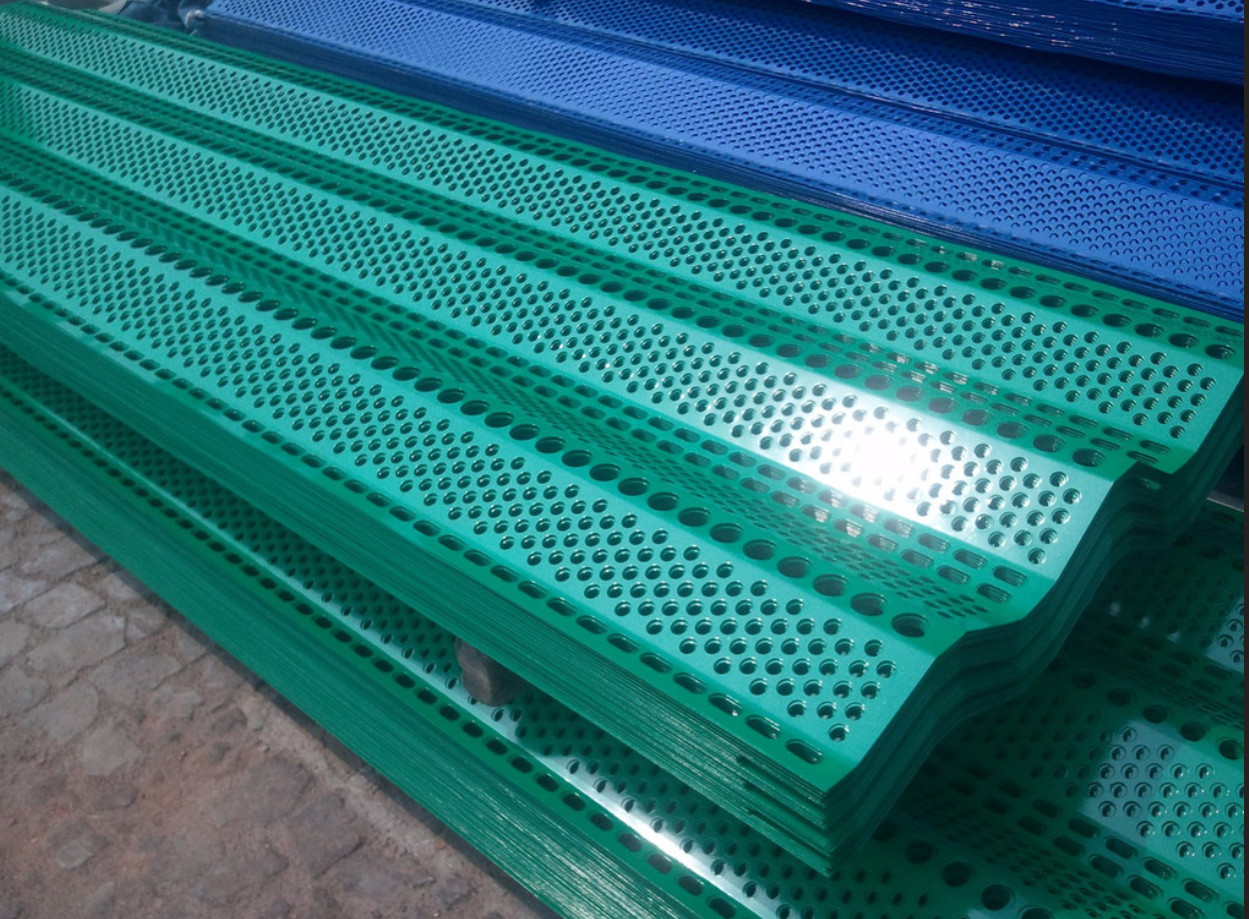 Los paneles de acero coloreados de la cerca de la supresión de polvo, red del guarda-brisa de la eliminación del polvo