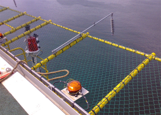 Redes de seguridad de perímetro de cubierta de helicópteros de tramo tejido para plataforma de helicóptero